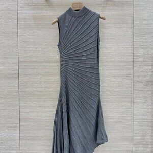 Alaia Irregular Waist-Defining Sleeveless Dress